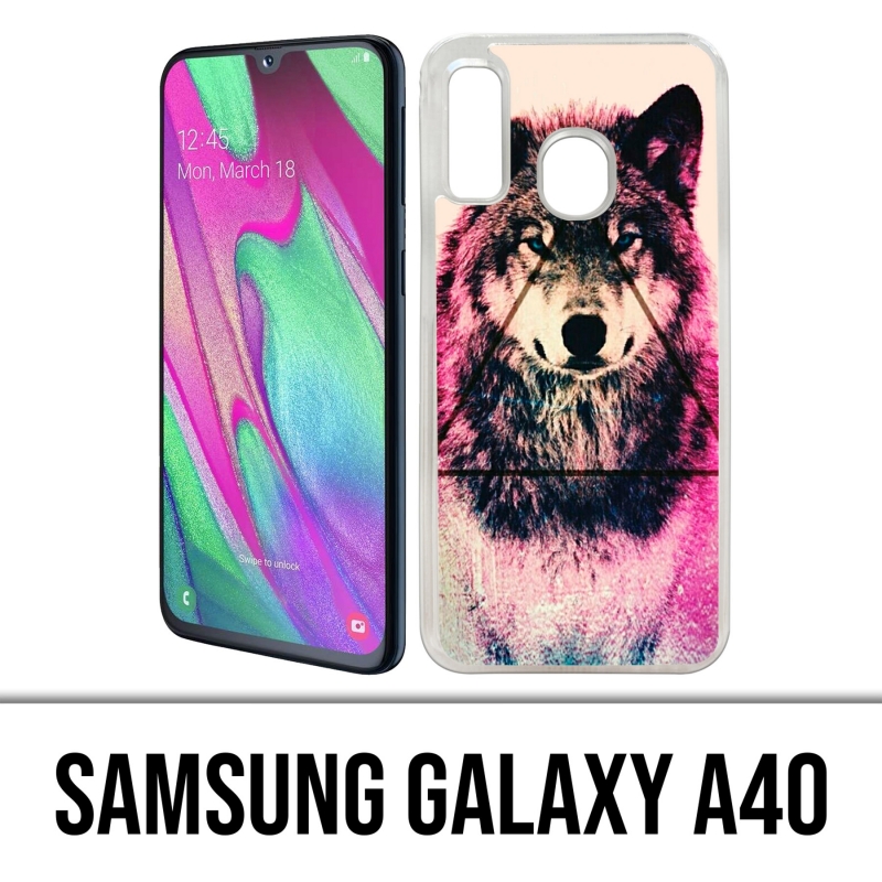 Samsung Galaxy A40 Case - Triangle Wolf