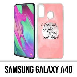 Samsung Galaxy A40 Case - Love Message Moon Back