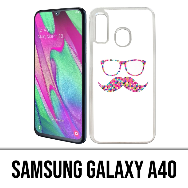 Coque Samsung Galaxy A40 - Lunettes Moustache