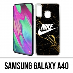 Coque Samsung Galaxy A40 - Nike Logo Gold Marbre