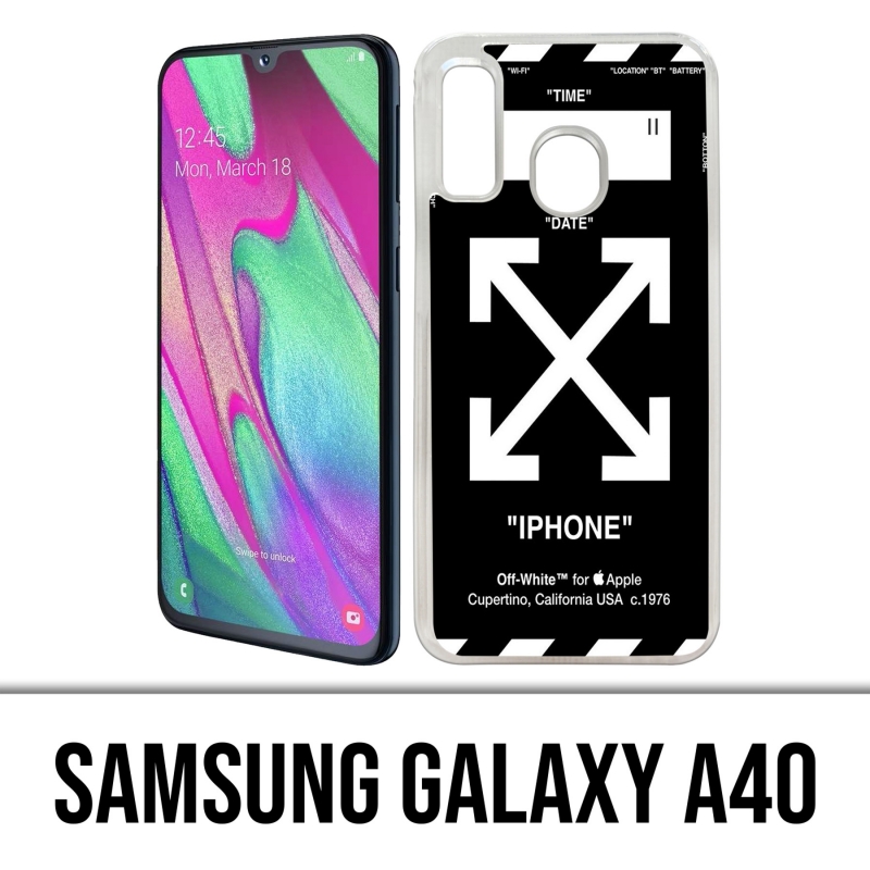 Funda Samsung Galaxy A40 - Blanco roto Negro