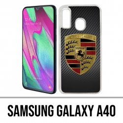 Custodia per Samsung Galaxy A40 - Logo Porsche in carbonio