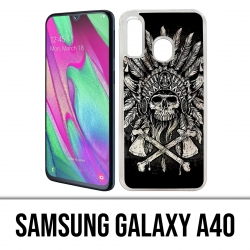 Samsung Galaxy A40 Case - Skull Head Feathers