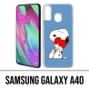 Coque Samsung Galaxy A40 - Snoopy Coeur