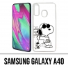 Samsung Galaxy A40 Case - Snoopy Black White