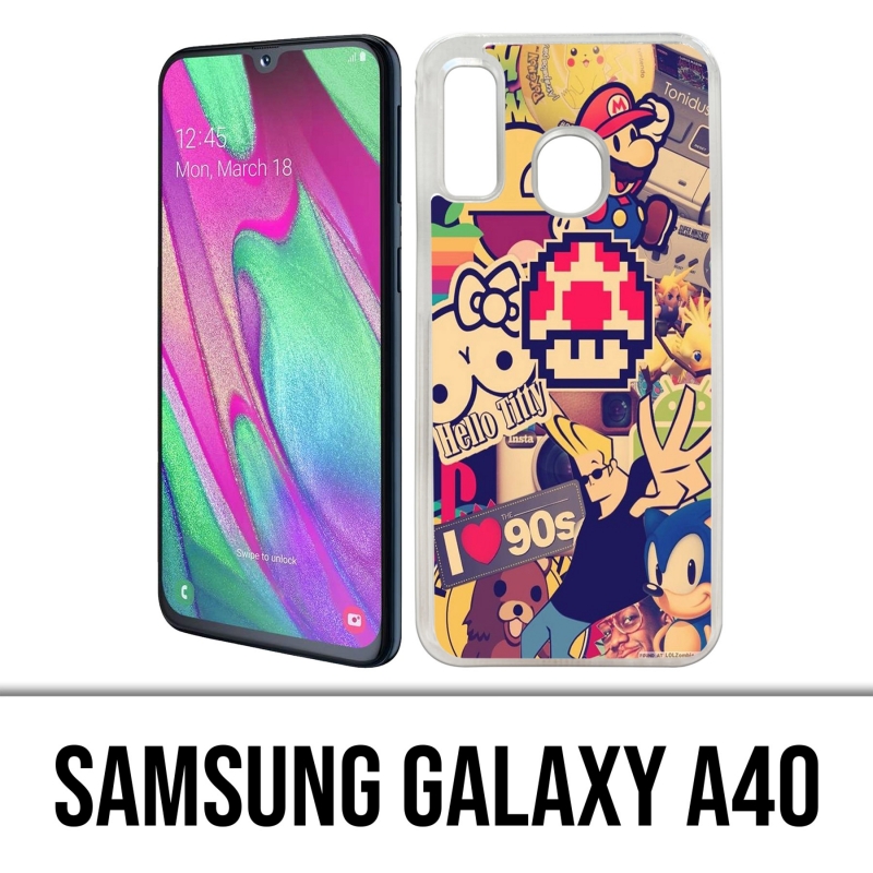 Coque Samsung Galaxy A40 - Stickers Vintage 90S
