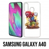 Funda Samsung Galaxy A40 - Tortuga de dibujos animados de Super Mario