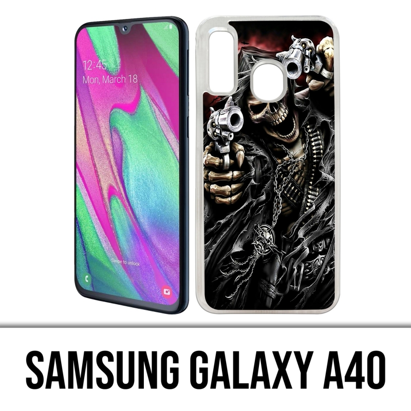 Coque Samsung Galaxy A40 - Tete Mort Pistolet