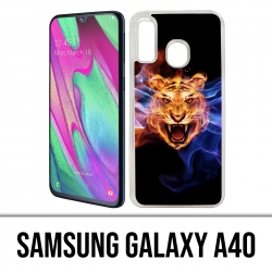 Coque Samsung Galaxy A40 - Tigre Flammes
