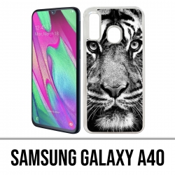 Coque Samsung Galaxy A40 - Tigre Noir Et Blanc