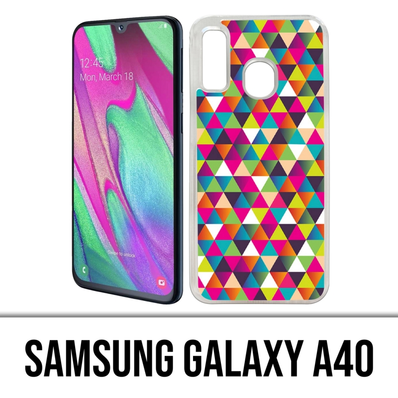 Samsung Galaxy A40 Case - Multicolor Triangle