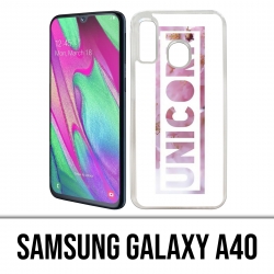 Coque Samsung Galaxy A40 - Unicorn Fleurs Licorne