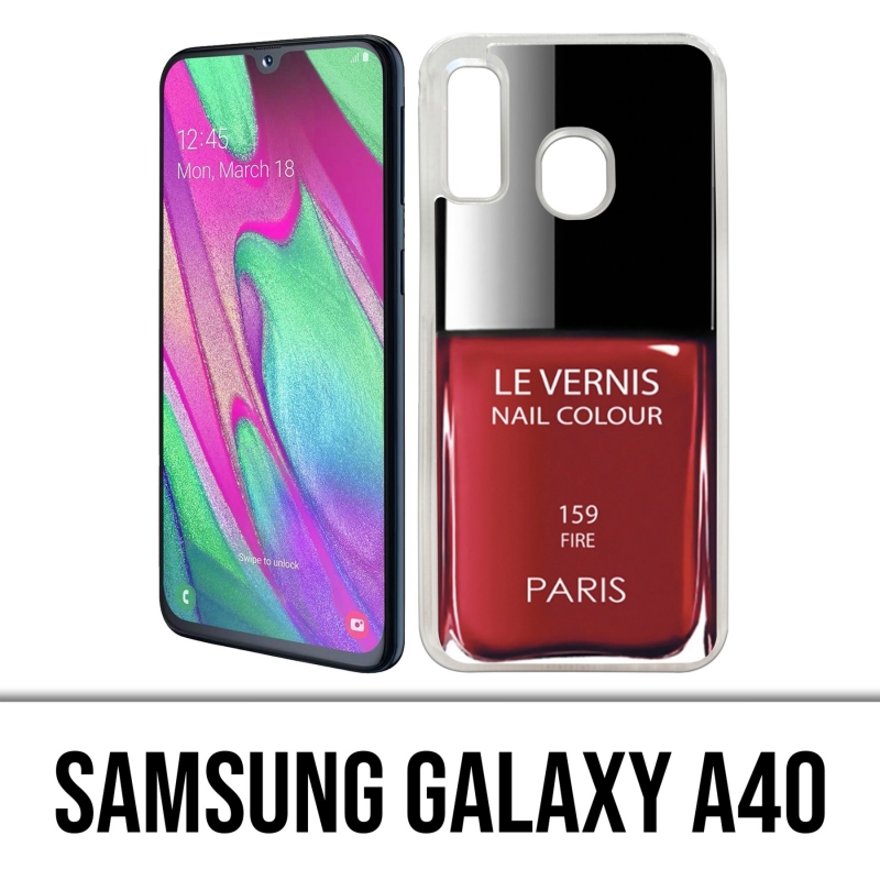 Samsung Galaxy A40 Case - Paris Red Varnish