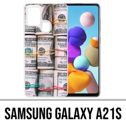 Custodia Samsung Galaxy A21s - Banconote in dollari arrotolate