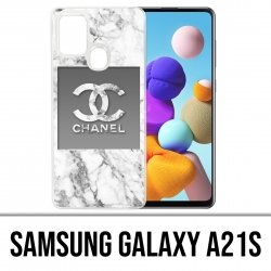 Samsung Galaxy A21s Case - Chanel White Marble