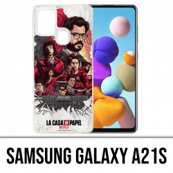 Custodia per Samsung Galaxy A21s - La Casa De Papel - Comics Paint