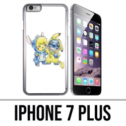 Coque iPhone 7 PLUS - Stitch Pikachu Bébé