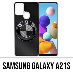 Custodia per Samsung Galaxy A21s - Logo Bmw in carbonio