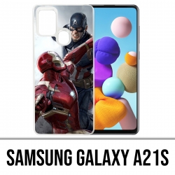 Samsung Galaxy A21s Case - Captain America Vs Iron Man Avengers
