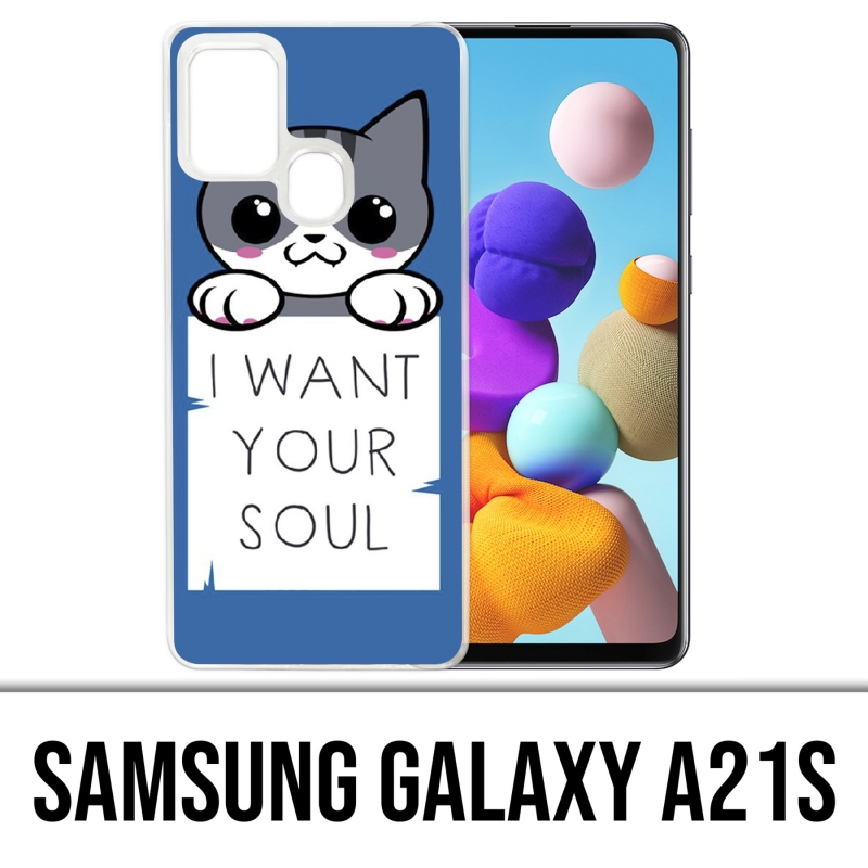 Samsung Galaxy A21s Case - Katze Ich will deine Seele