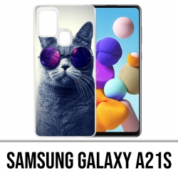 Samsung Galaxy A21s Case - Cat Galaxy Glasses