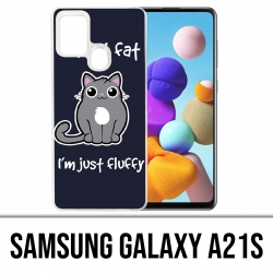 Samsung Galaxy A21s Case - Chat Not Fat Just Fluffy