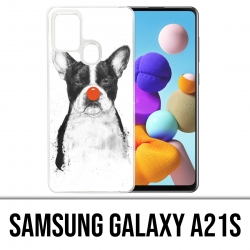 Custodia per Samsung Galaxy A21s - Cane Bulldog Clown