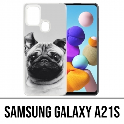Custodia per Samsung Galaxy A21s - Orecchie da Pug Dog