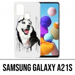 Samsung Galaxy A21s Case - Husky Splash Dog