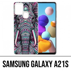 Custodia per Samsung Galaxy A21s - Elefante azteco colorato