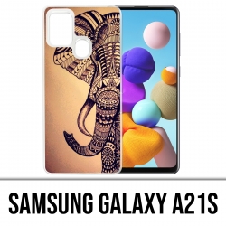 Coque Samsung Galaxy A21s - Éléphant Aztèque Vintage