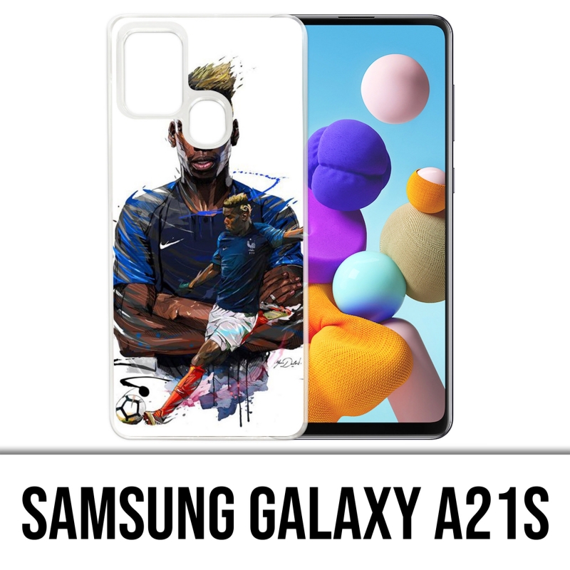 Samsung Galaxy A21s Case - Fußball Frankreich Pogba Zeichnung