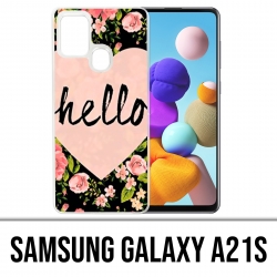 Samsung Galaxy A21s Case - Hallo rosa Herz