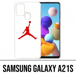 Custodia per Samsung Galaxy A21s - Jordan Basketball Logo - Bianca