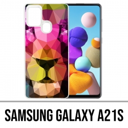 Custodia per Samsung Galaxy A21s - Leone geometrico