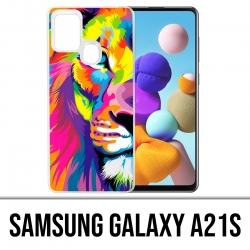 Custodia per Samsung Galaxy A21s - Leone multicolore