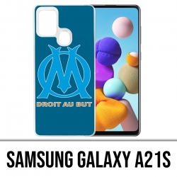 Funda Samsung Galaxy A21s - Logotipo Om Marseille con fondo azul grande