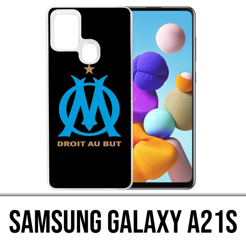 Coque Samsung Galaxy A21s - Logo Om Marseille Noir