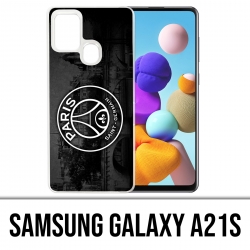 Coque Samsung Galaxy A21s - Logo Psg Fond Black