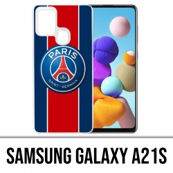 Coque Samsung Galaxy A21s - Logo Psg New Bande Rouge