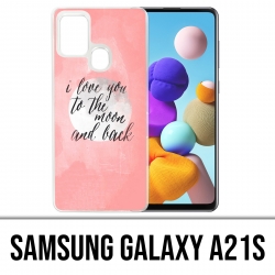 Custodia per Samsung Galaxy A21s - Love Message Moon Back