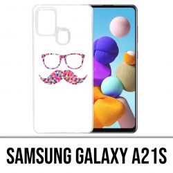 Custodia per Samsung Galaxy A21s - Occhiali baffi