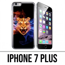 Coque iPhone 7 PLUS - Tigre Flammes