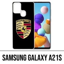 Custodia per Samsung Galaxy A21s - Logo Porsche nera