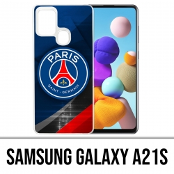 Coque Samsung Galaxy A21s - Psg Logo Metal Chrome