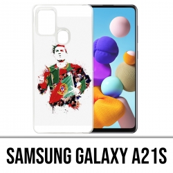 Funda Samsung Galaxy A21s - Ronaldo Football Splash