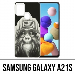 Coque Samsung Galaxy A21s - Singe Monkey Aviateur