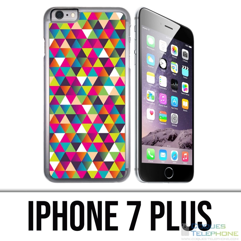 Custodia per iPhone 7 Plus - Triangolo multicolore