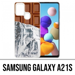 Coque Samsung Galaxy A21s - Tablette Chocolat Alu