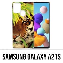 Coque Samsung Galaxy A21s - Tigre Feuilles